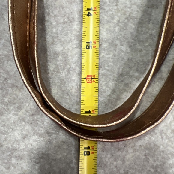 Y2K Michelle Genuine Leather Metallic Handbag Gold Bronze Copper Italian Purse - Picture 14 of 16